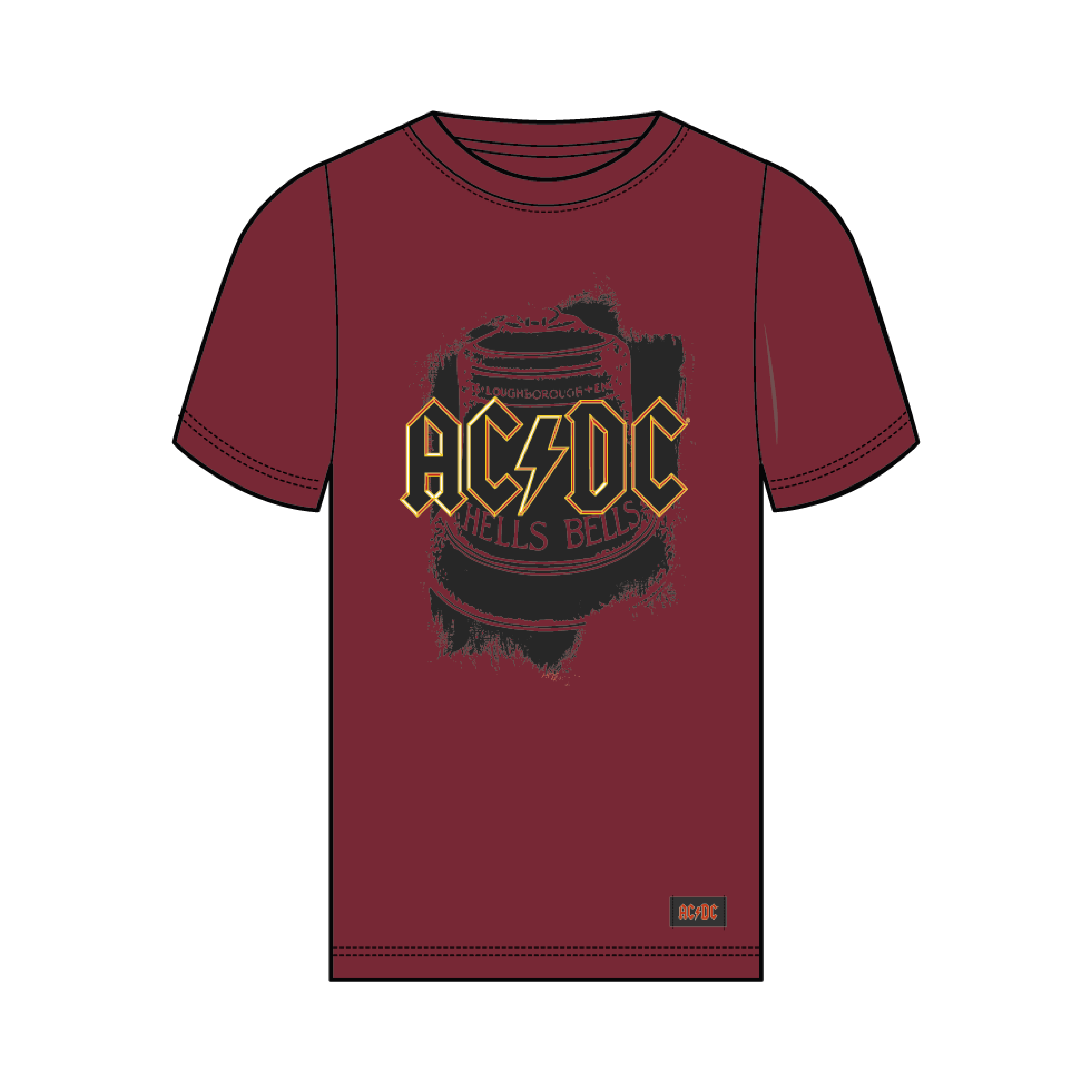 AC/DC Hells Bells 1980 T-Shirt - Heavyweight Band Shirt Schwarz